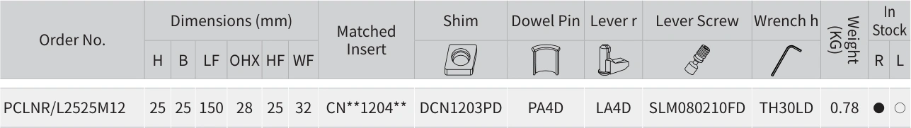 仅显示 PCLNR/L2525M12 所在行及原始表头