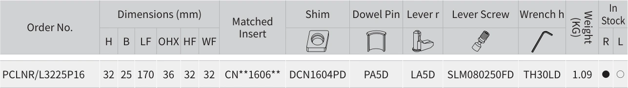仅显示 PCLNR/L3225P16 所在行及原始表头